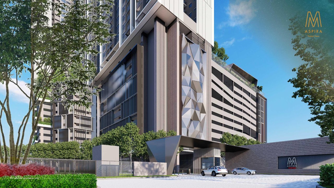 M Aspira’s landscaped entrance and drop-off — artist’s impression